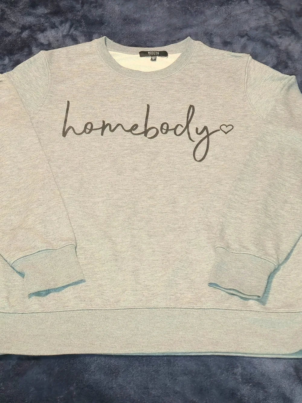 Womems Homebody Crewneck Sweatshirt - Light Gray Size Small